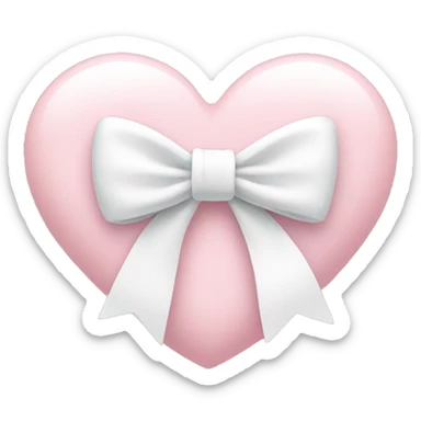 Pastel pink heart with white bow sticker