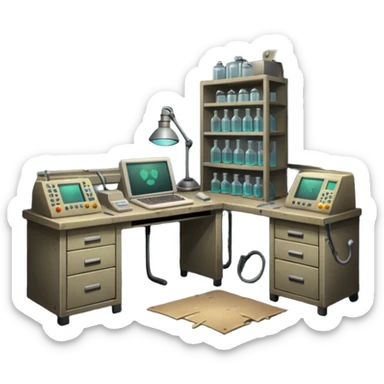 Secretive lab in a deserted place  sticker