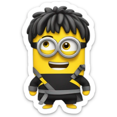 minion karate black belt sticker