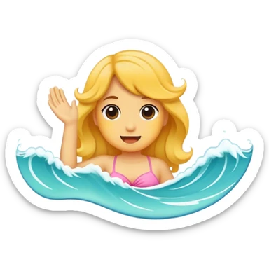 cute beach wave sticker