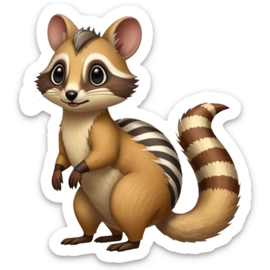 Cacomistle-Numbat-Aardvark-Ferret-hybrid-fusion-animal-creature, full body  sticker