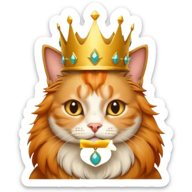 cat with crown  sticker