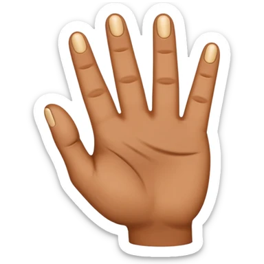 hand making the three-finger blessing gesture, slightly tanned, brownish, static, regular emoji size, classic emoji style sticker