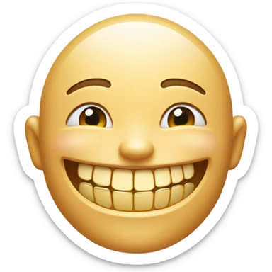 Smiling with gold teeth sticker