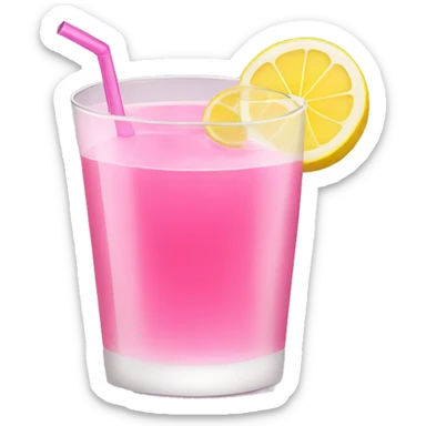 pink drink with lemon slice sticker