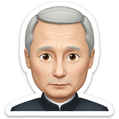 Vladimir putin with gray hair  sticker