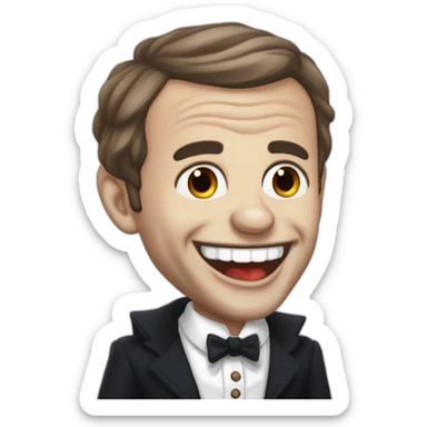 vampire Macron cynical laughing sticker