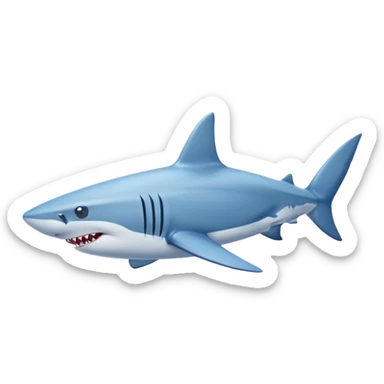 A shark with three fins. The fins are wearing blue Nike kicks. sticker