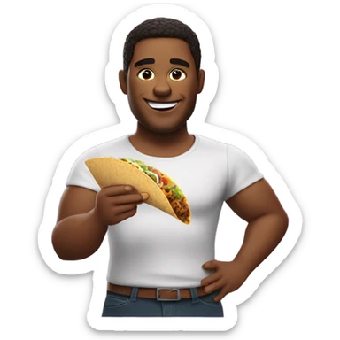 fat person eating taco bell sticker