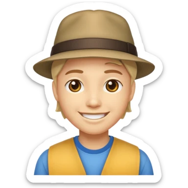 Carita de enamorada con sombrero  sticker