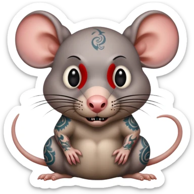 tattooed-scary-looking-rat-with-heavy-face-tattoes sticker