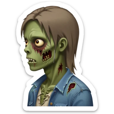 Zumbi moreno com cabelo liso foto de perfil sticker