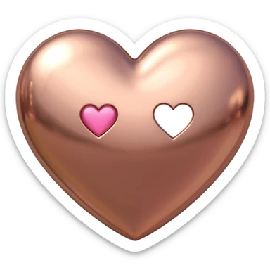 rose gold heart with metallic shine sticker