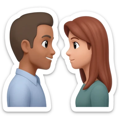 2 people facing each other and talking sticker