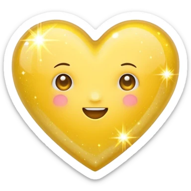 yellow heart with sparkles sticker