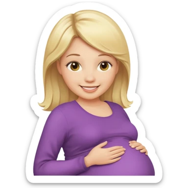 Pregnant woman blonde hair sticker