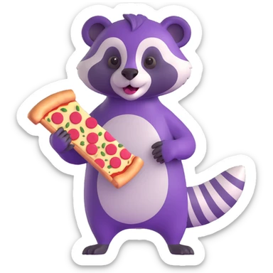 Purple Badger with pizza  sticker