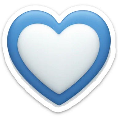 Blue and white heart sticker