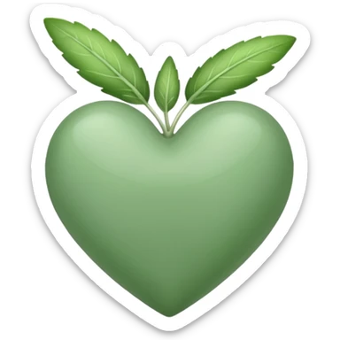 green sage heart full sticker