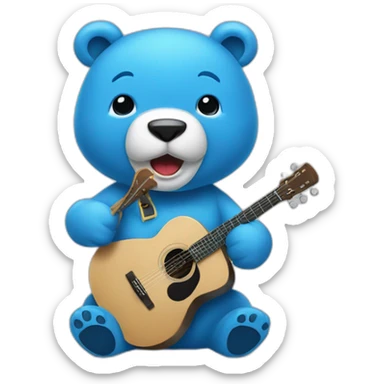 ours à chemise bleue qui chante sticker