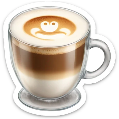 cappuccino coffee in a glass cup. sticker