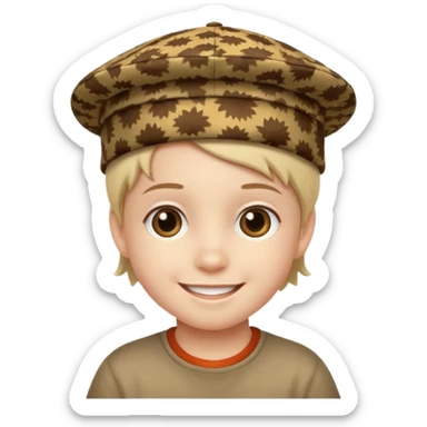 print hat with kid sticker