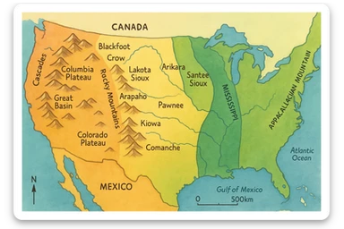 Make a full copy of this map from coast to coast making the lines between each colour clear  sticker