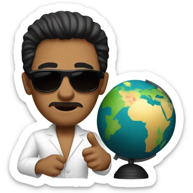 Tony Montana sunglasses the globe in his hand sticker