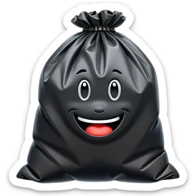 Black trash bag emoji for Instagram comments sticker