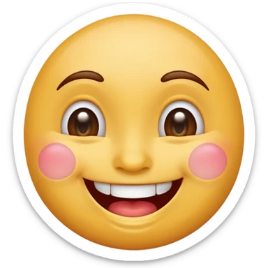 really really happy emoji, big smile, blushing cheeks, classic emoji style sticker