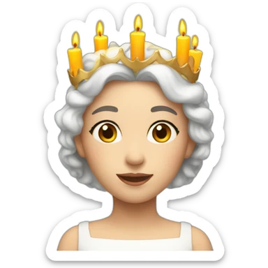 lucia with candles in her lucia crown sticker