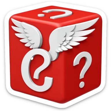 red being the block itself while the white parts are the question marks which are used in all of the lucky blocks, corners, and face. It has 2 white wings on each side like the other Lucky Blocks. It is doing  emoticon: the :3 face. sticker