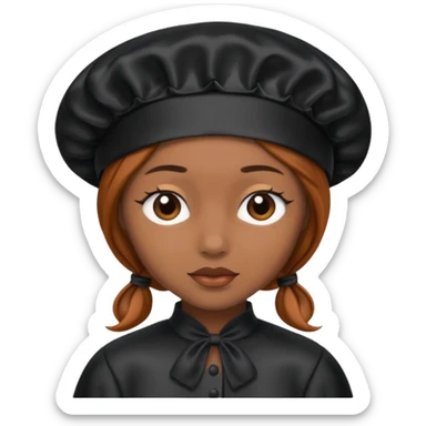 Black Silk sleep Bonnet emoji brown skin  sticker