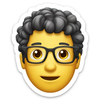 Nerd de cabelo moreno e cumprido ou amarrado atras sticker