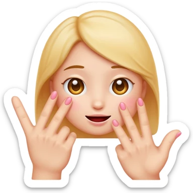 blushing emoji with its fingers touching, expressive face, cute and shy sticker