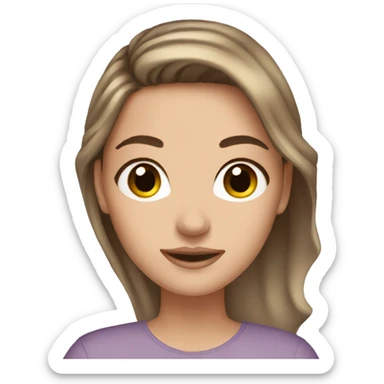 White girl brown hair skincare  sticker