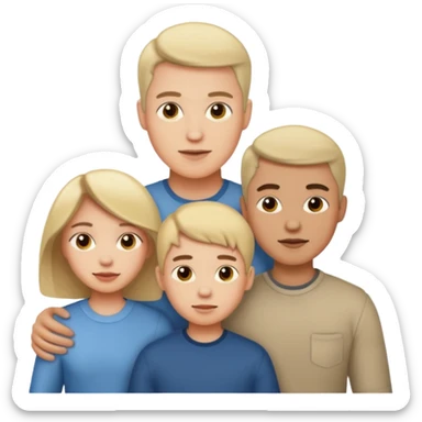 A family of a man, a woman and a boy  sticker
