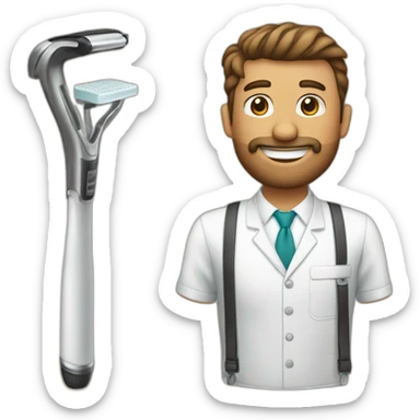 barber man crutch sticker