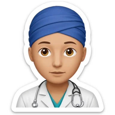 bald doctor with bandanna sticker