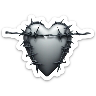 gothic heart with barbed wire sticker