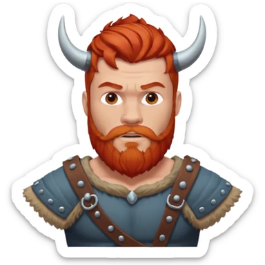 Viking man red hair sticker