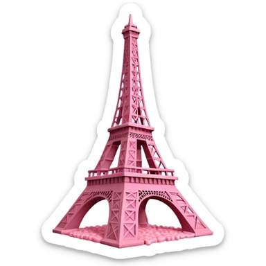 ABSTRACT eiffel tower SCULPTURE made of SPAM MEAT  sticker