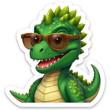 dinosaur wearing sunglasses sticker
