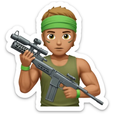 Rambo shooting sticker