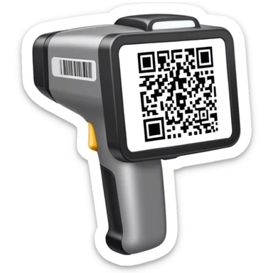simple barcode reader reading a qr sticker