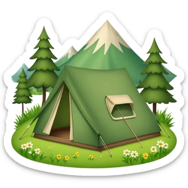 camp tent landscape sticker