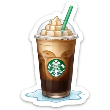 Starbuck ice coffee with ice cubes sticker