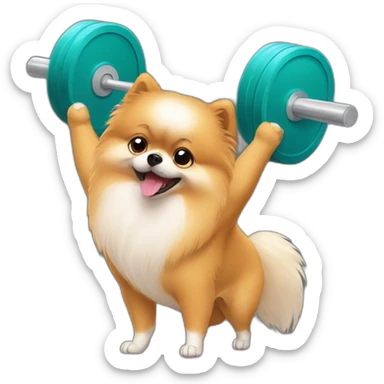 pomeranian weightlifting sticker