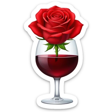 Rose with wine sticker