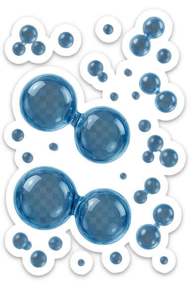 molecole di ossigeno che volano realistiche sticker